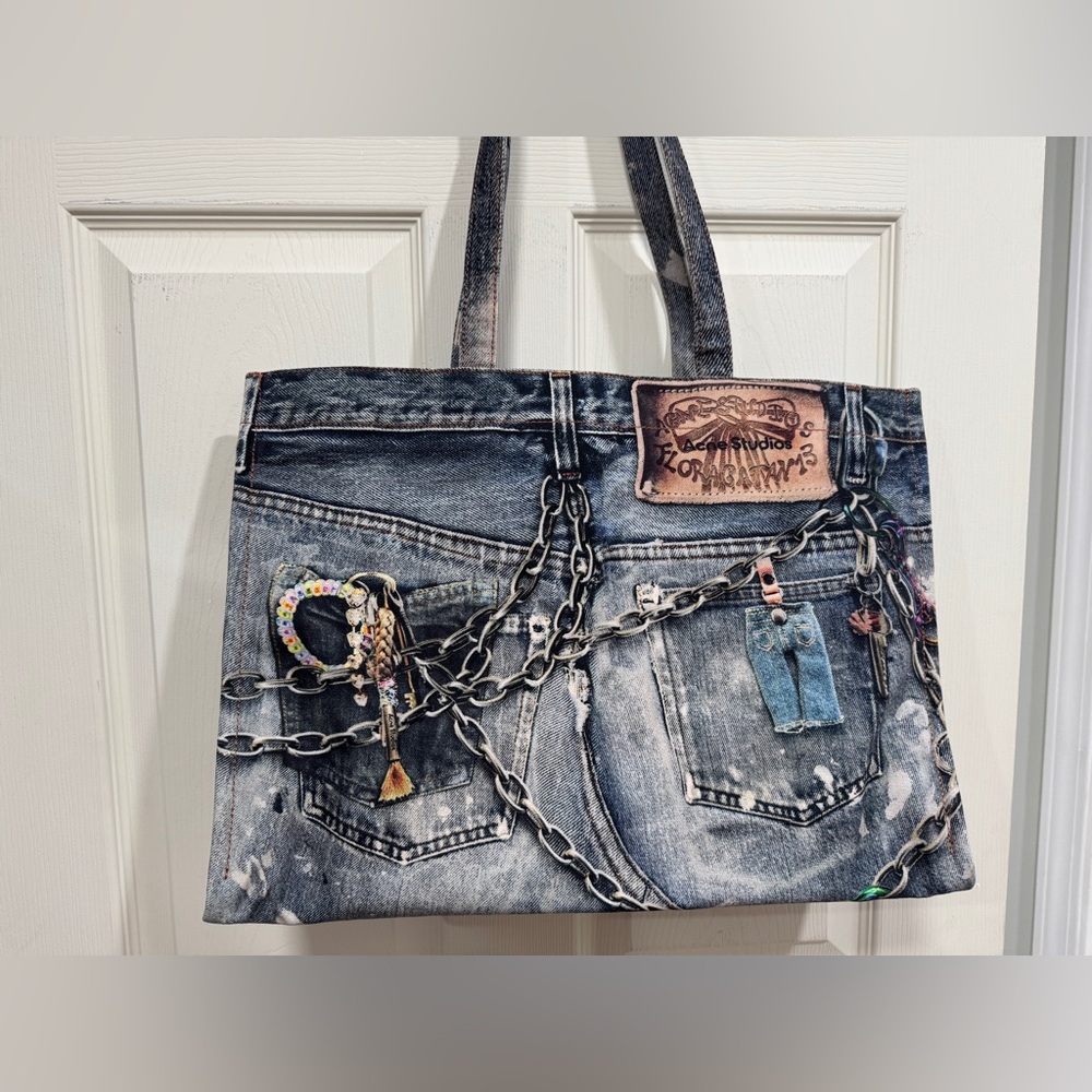 Acne studios Trompe L'oeil Cotton-Canvas Tote Bag $1063 NEW without tags - Picture 13 of 15